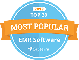 Capterra 2018徽标最受欢迎的EMR软件